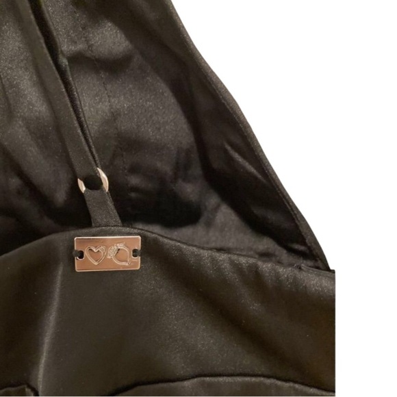 For Love & Lemons Revolve Bodysuit Black Satin NWOT - Picture 3 of 7